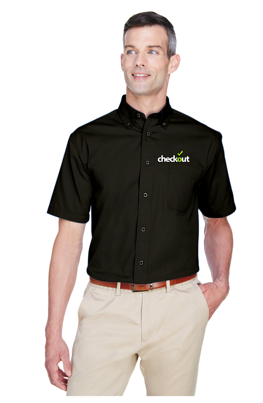 HARRITON MENS SHORT SLEEVE SHIRT BLACK